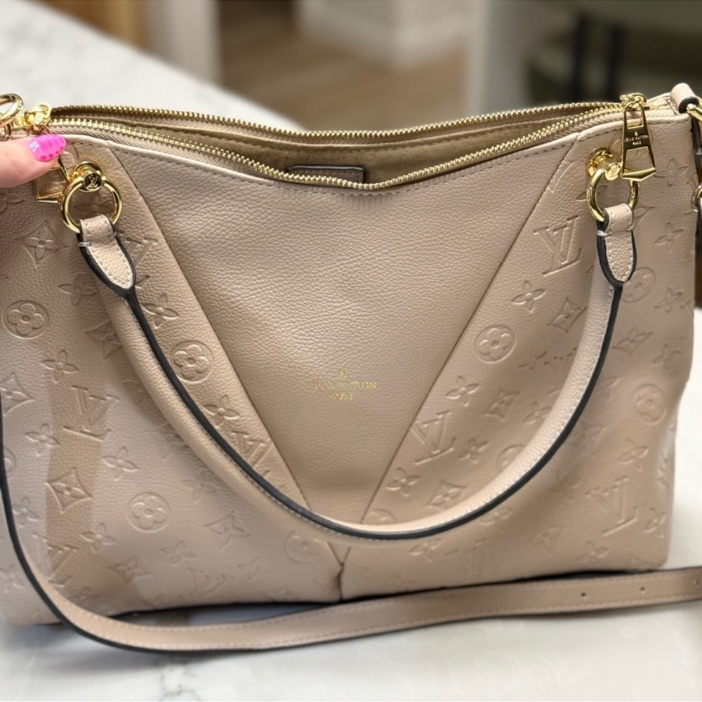 Designer Inspired Beige Monogram Shoulder Bag